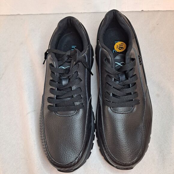 Cherokee Infinity Flow Sneakers Men\'s Sz 9.5 Black Faux Leather Work Shoes
